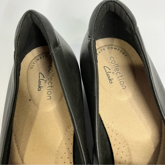 Collection by Clarks black leather flats size 9 - Picture 3 of 7